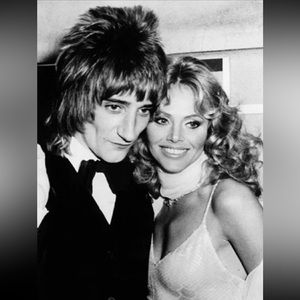 ROD STEWART AND BRITT EKLAND 8X10 FRAMED PHOTO 1975